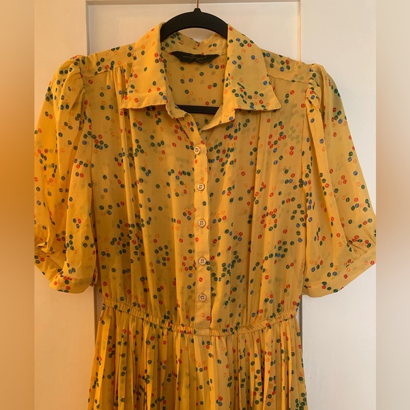 Vintage Made in Japan Sunny Circle Print Midi Dress Size XS - Picture 3 of 5